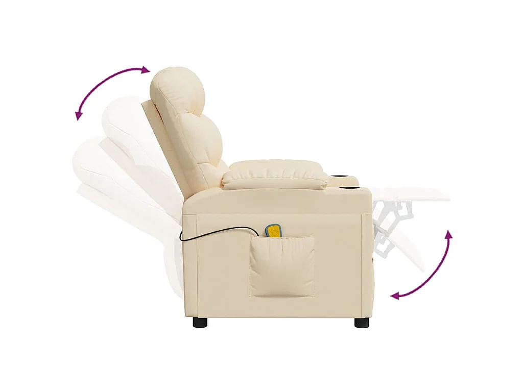 Massagesessel Creme Stoff