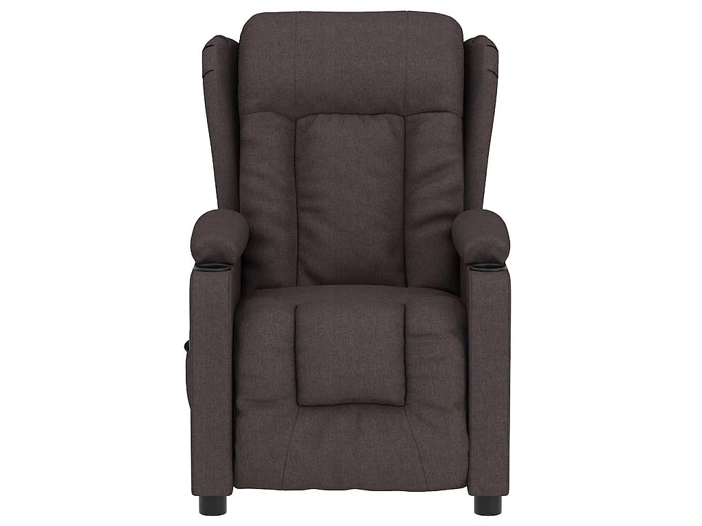 Fauteuil électrique de massage Marron foncé Tissu