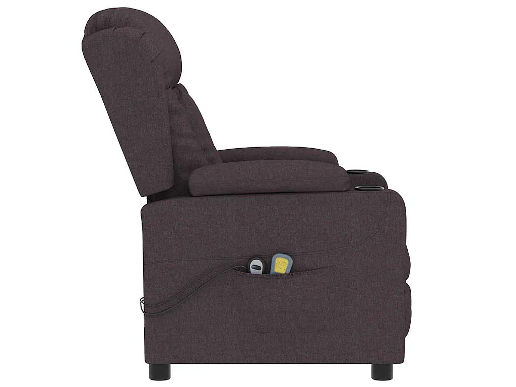 Fauteuil électrique de massage Marron foncé Tissu