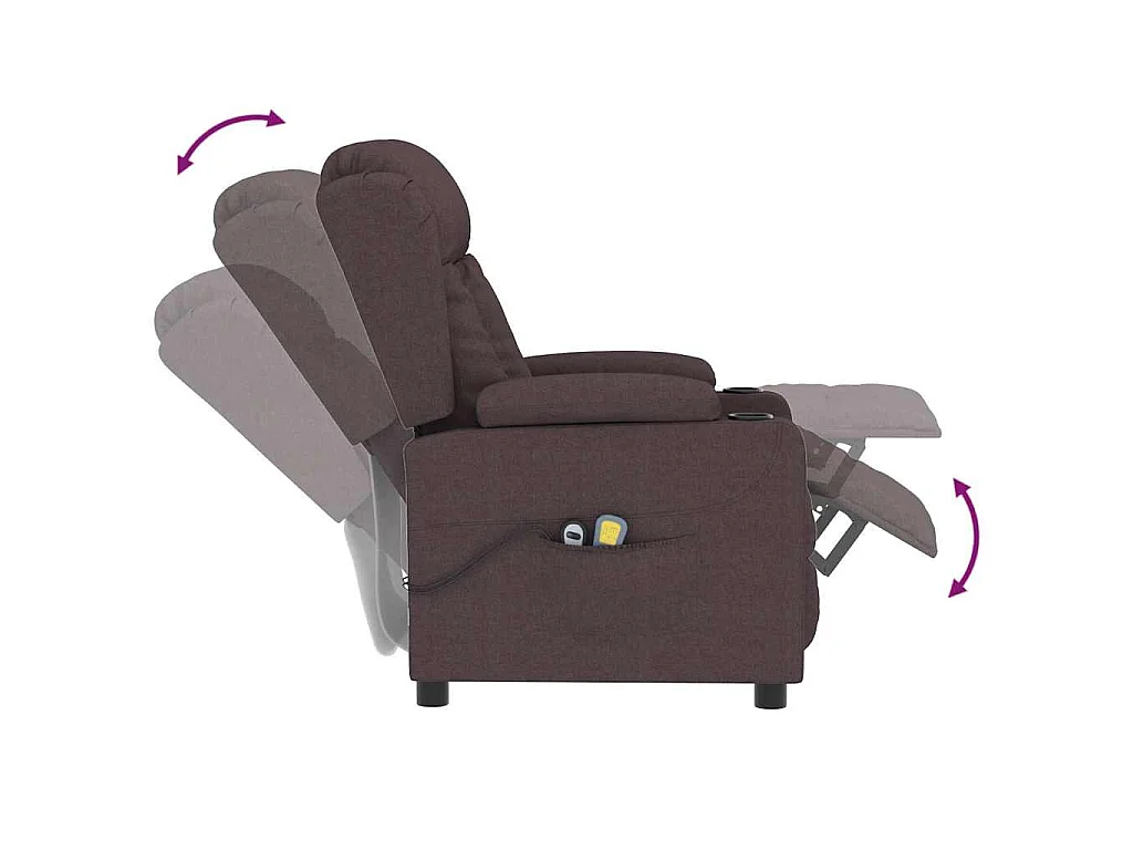 Fauteuil électrique de massage Marron foncé Tissu