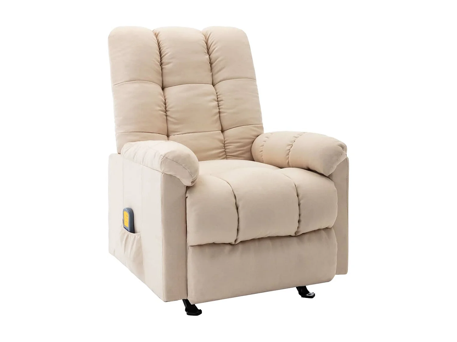 Fauteuil de massage inclinable Crème Tissu