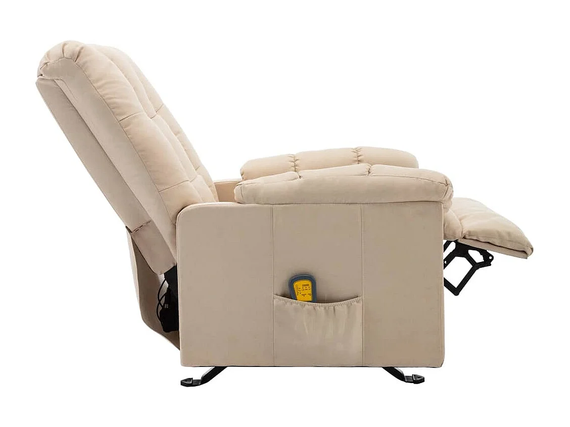 Fauteuil de massage inclinable Crème Tissu
