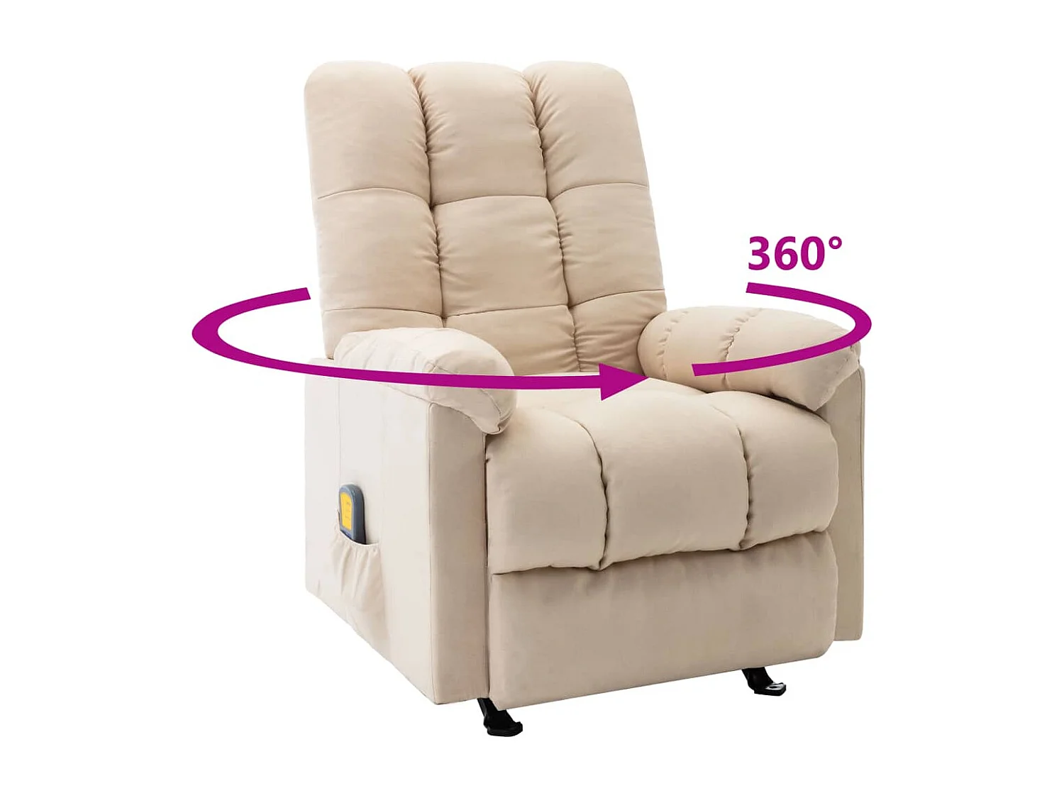 Fauteuil de massage inclinable Crème Tissu