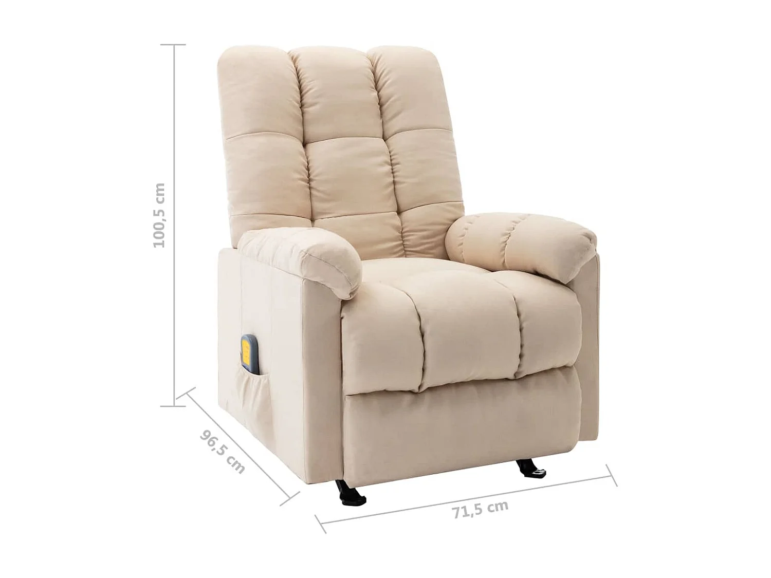 Fauteuil de massage inclinable Crème Tissu