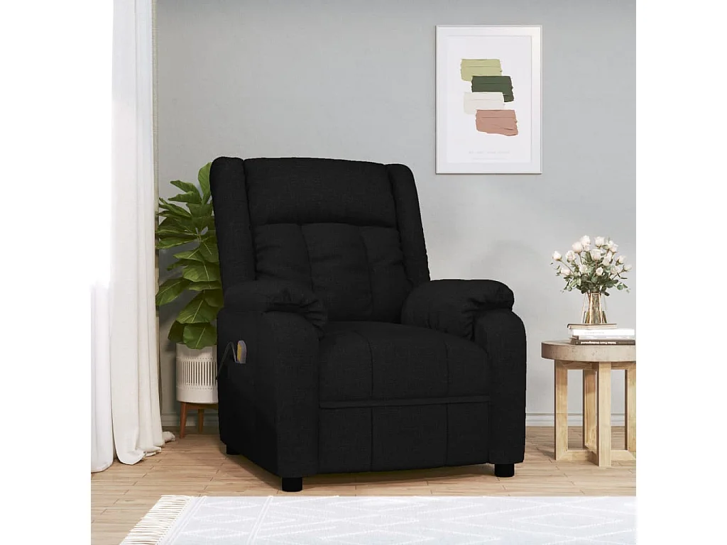Fauteuil de massage Noir Tissu