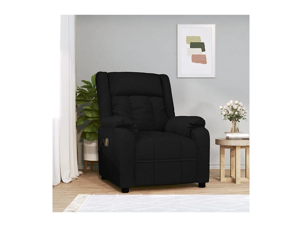 Fauteuil de massage Noir Tissu