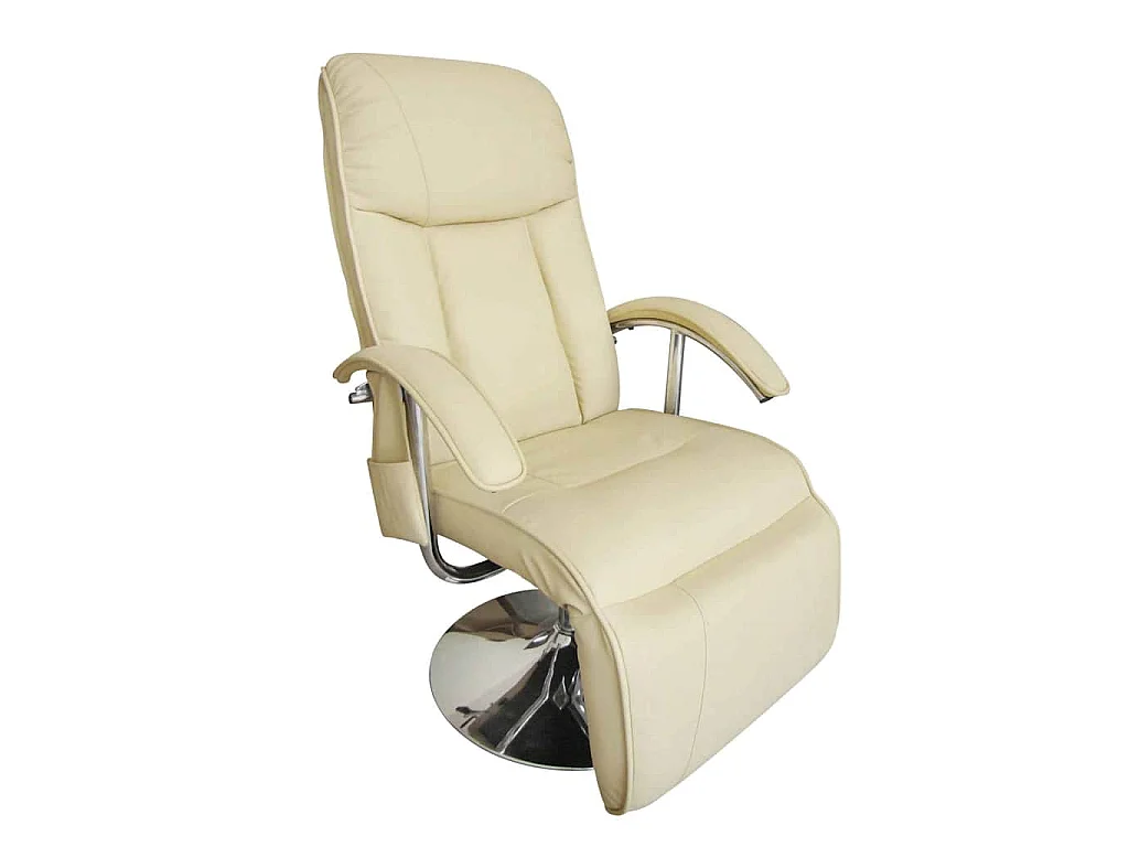 Fauteuil de massage blanc crème similicuir