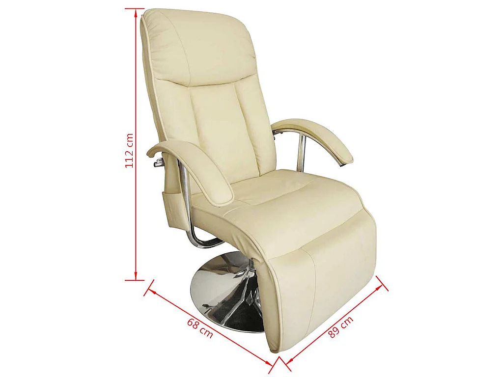 Fauteuil de massage blanc crème similicuir