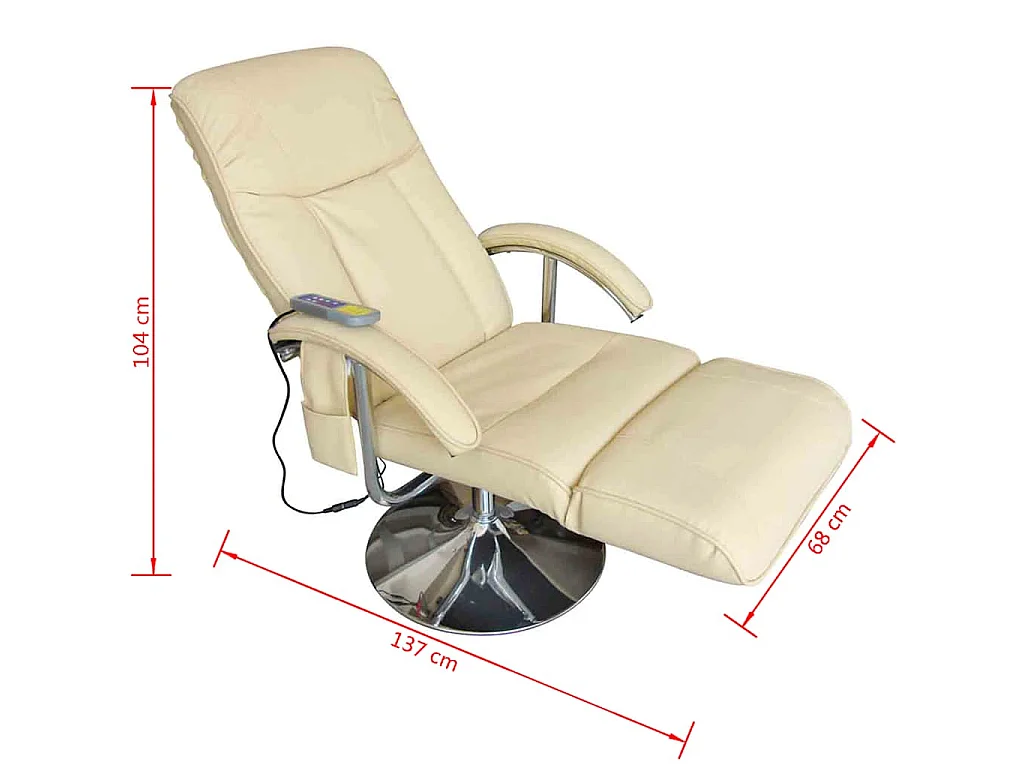 Fauteuil de massage blanc crème similicuir