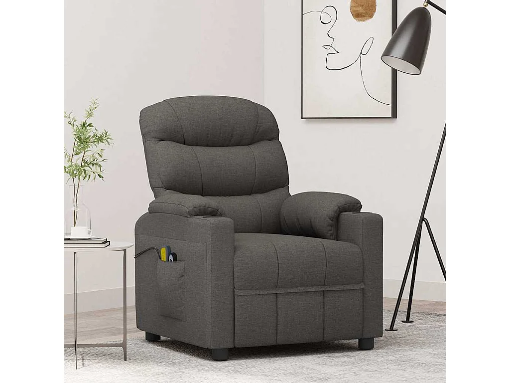Fauteuil électrique de massage Gris foncé Tissu