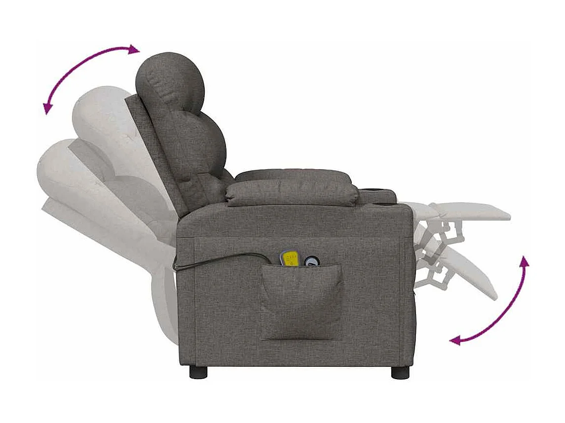 Fauteuil électrique de massage Gris foncé Tissu