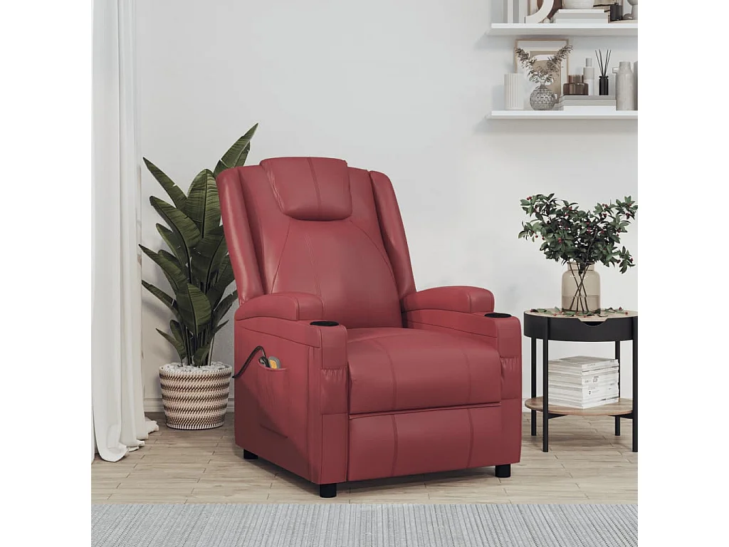 Fauteuil de massage électrique Rouge bordeaux Similicuir
