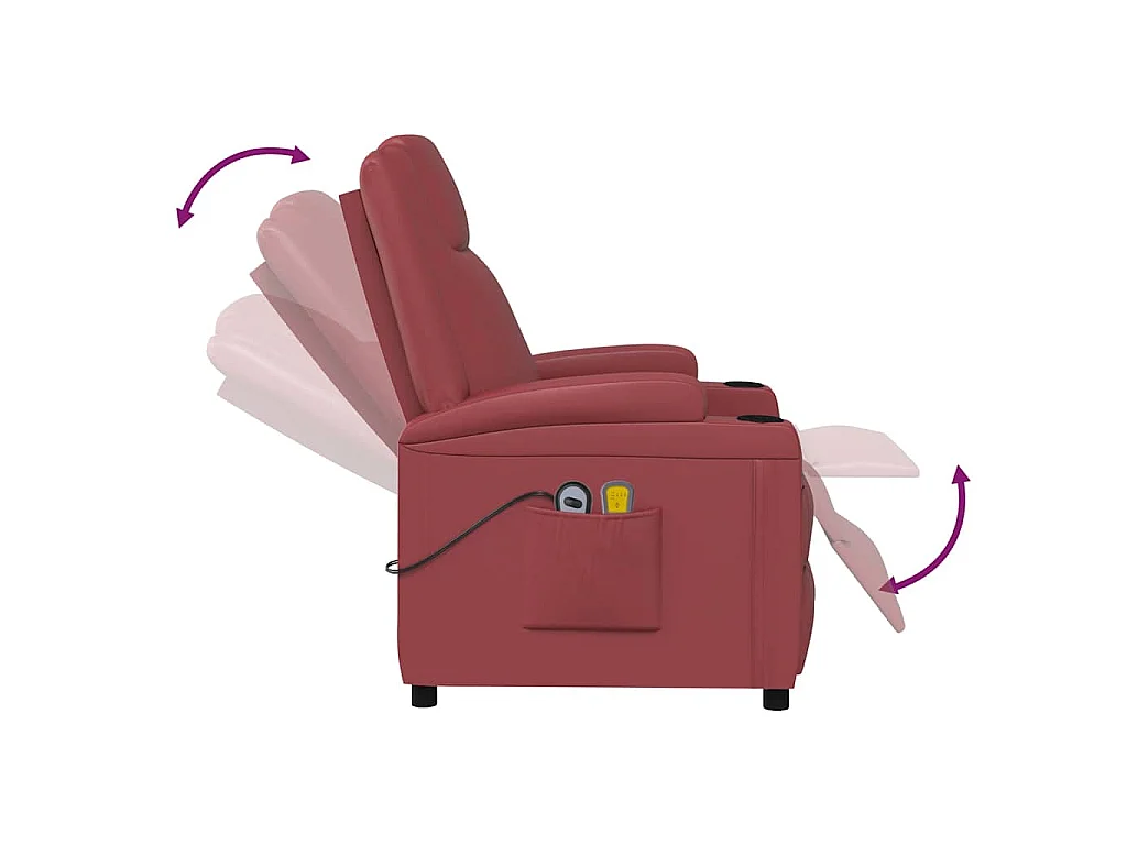 Fauteuil de massage électrique Rouge bordeaux Similicuir