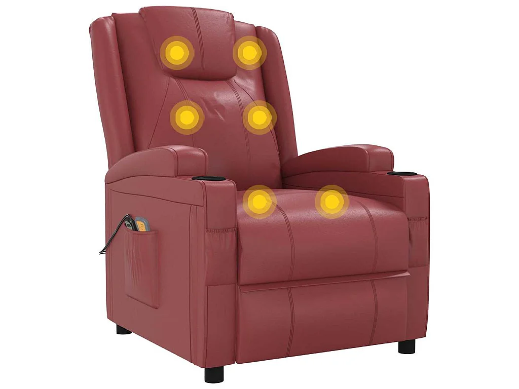 Fauteuil de massage électrique Rouge bordeaux Similicuir