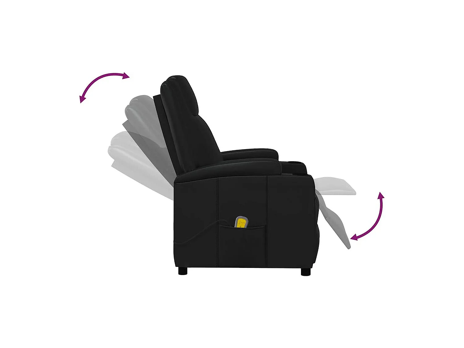 Fauteuil de massage Noir Similicuir