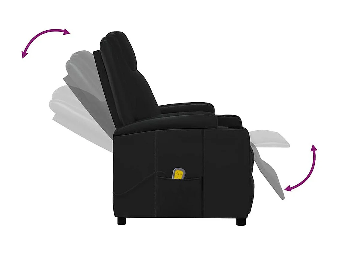 Fauteuil de massage Noir Similicuir