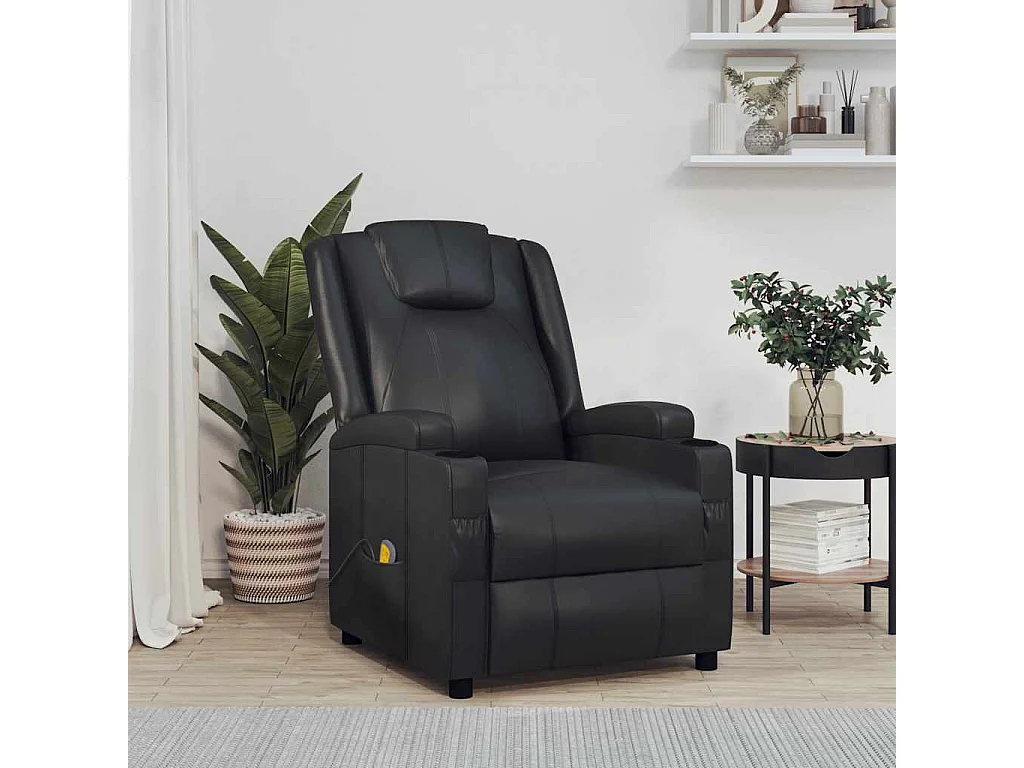 Massagesessel Schwarz Kunstleder