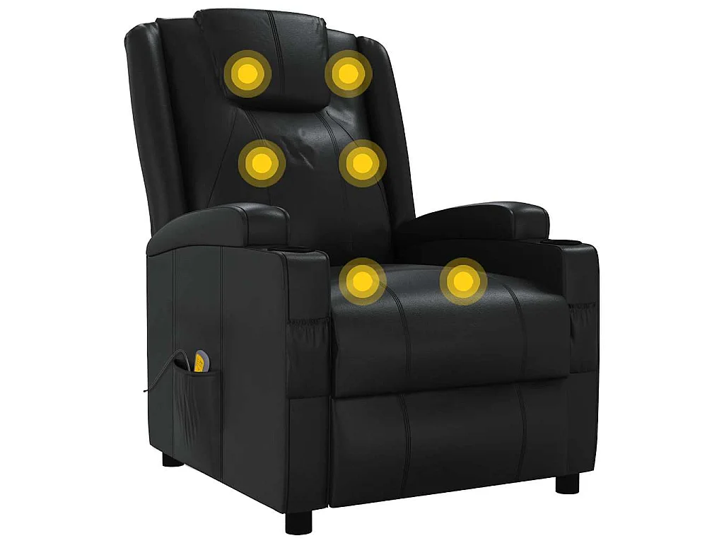 Massagesessel Schwarz Kunstleder