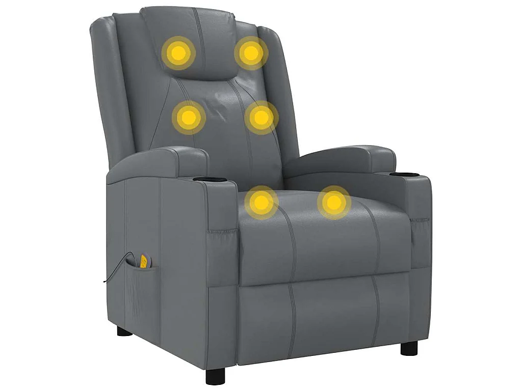 Fauteuil de massage Anthracite Similicuir