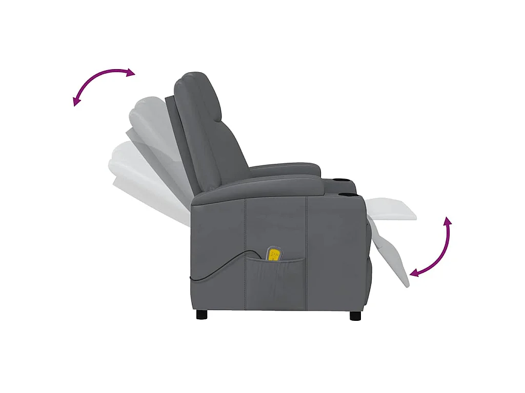 Fauteuil de massage Anthracite Similicuir