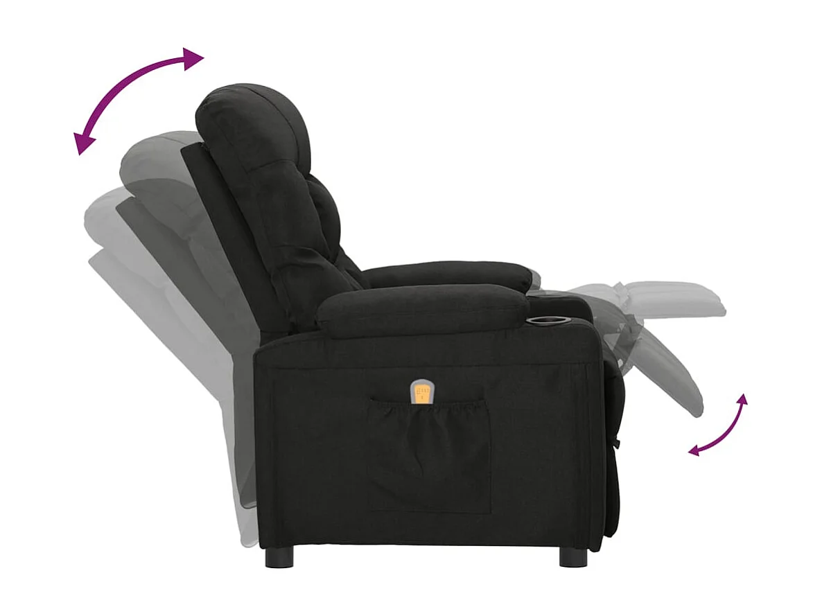 Fauteuil de massage Noir Tissu