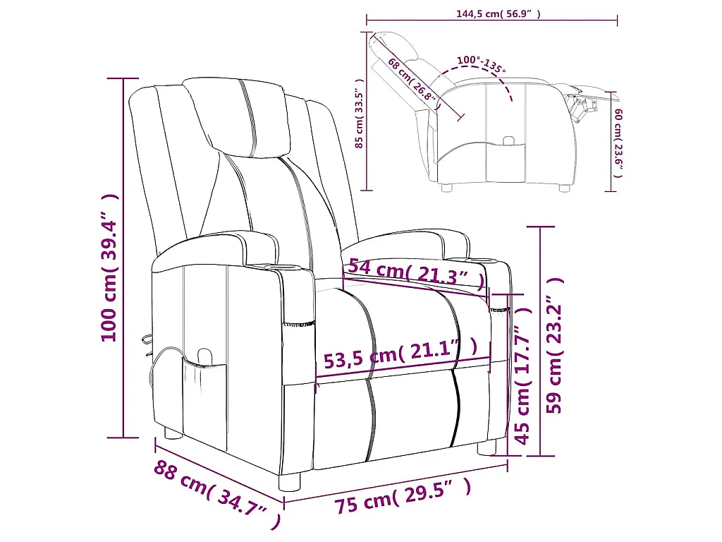 Fauteuil de massage Cappuccino Similicuir