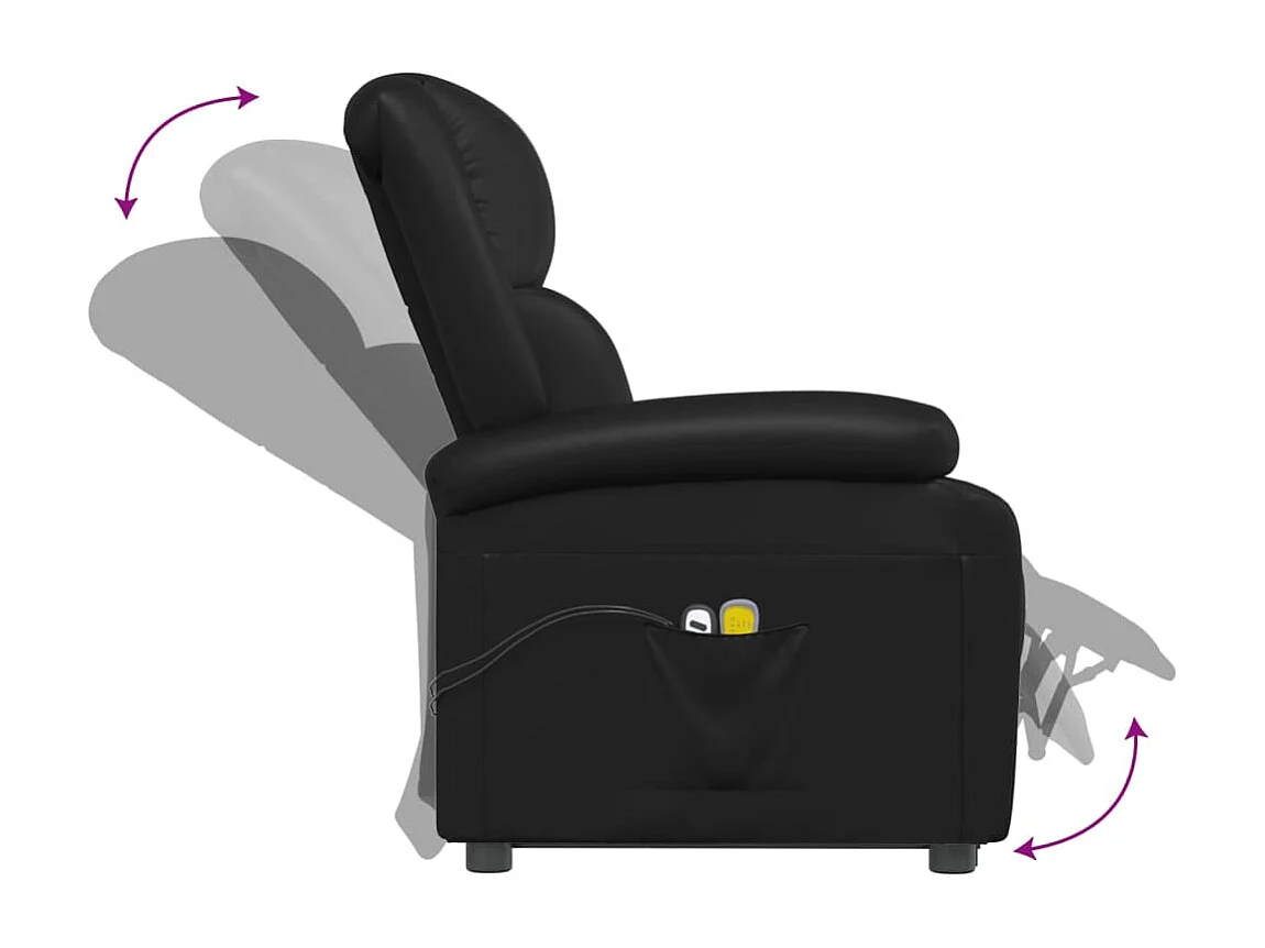 Fauteuil de massage Noir Similicuir