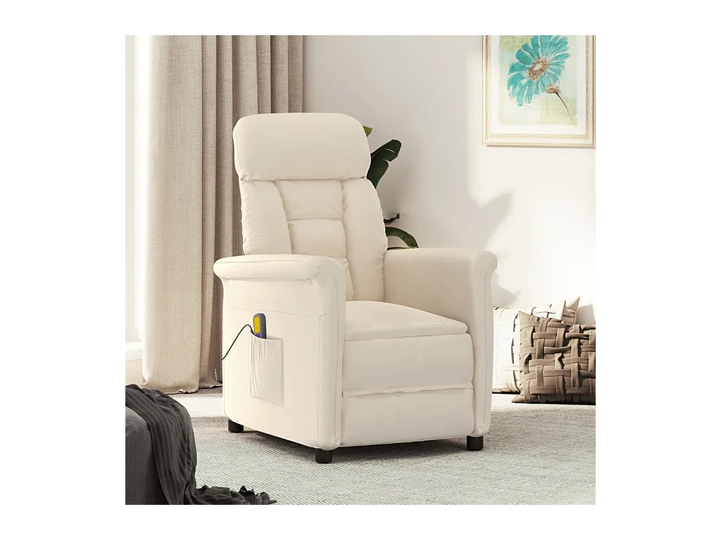 Fauteuil de massage Beige Tissu microfibre