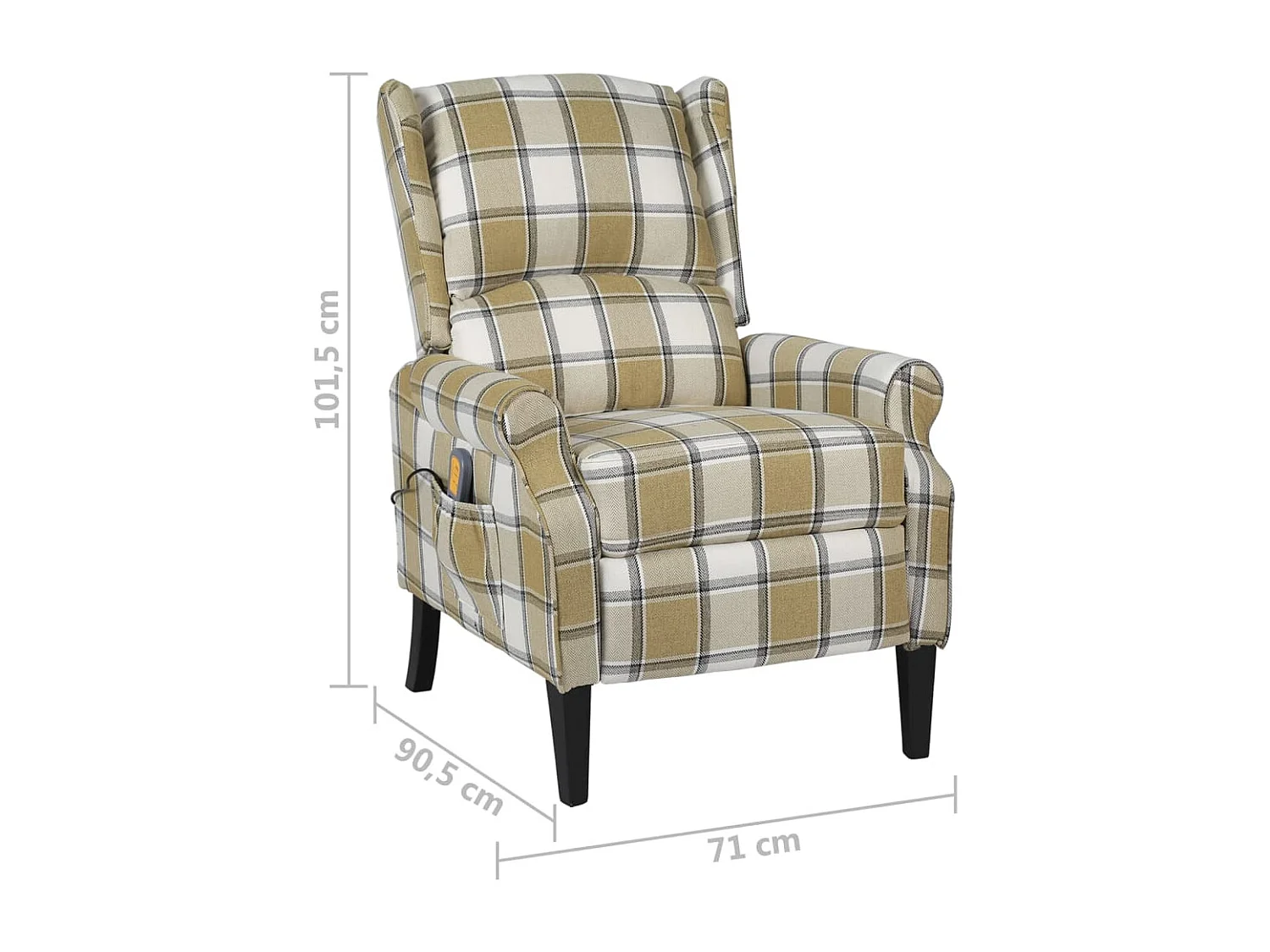 Fauteuil de massage inclinable Vert Tissu