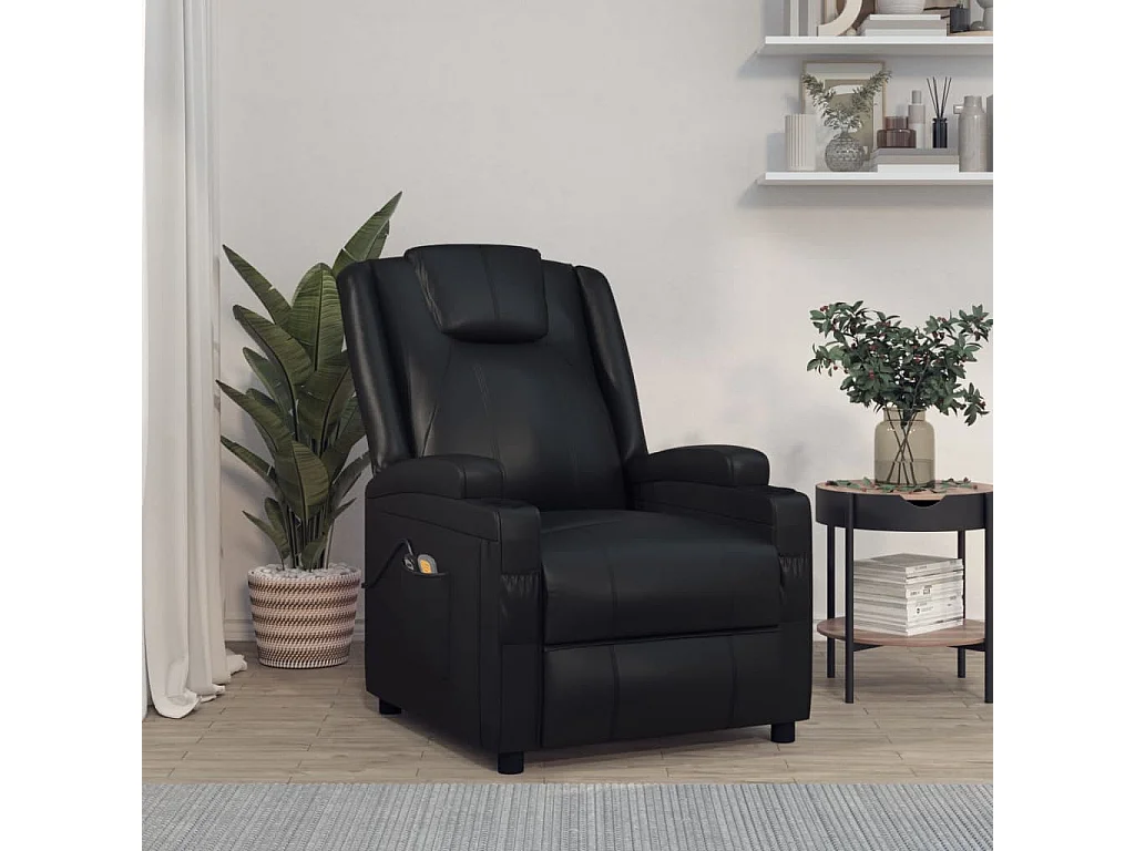 Fauteuil de massage Noir Similicuir