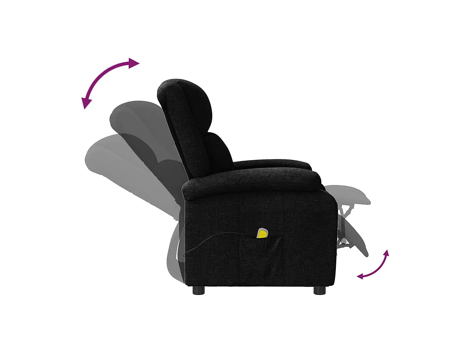 Ohrensessel mit Massagefunktion Schwarz Stoff