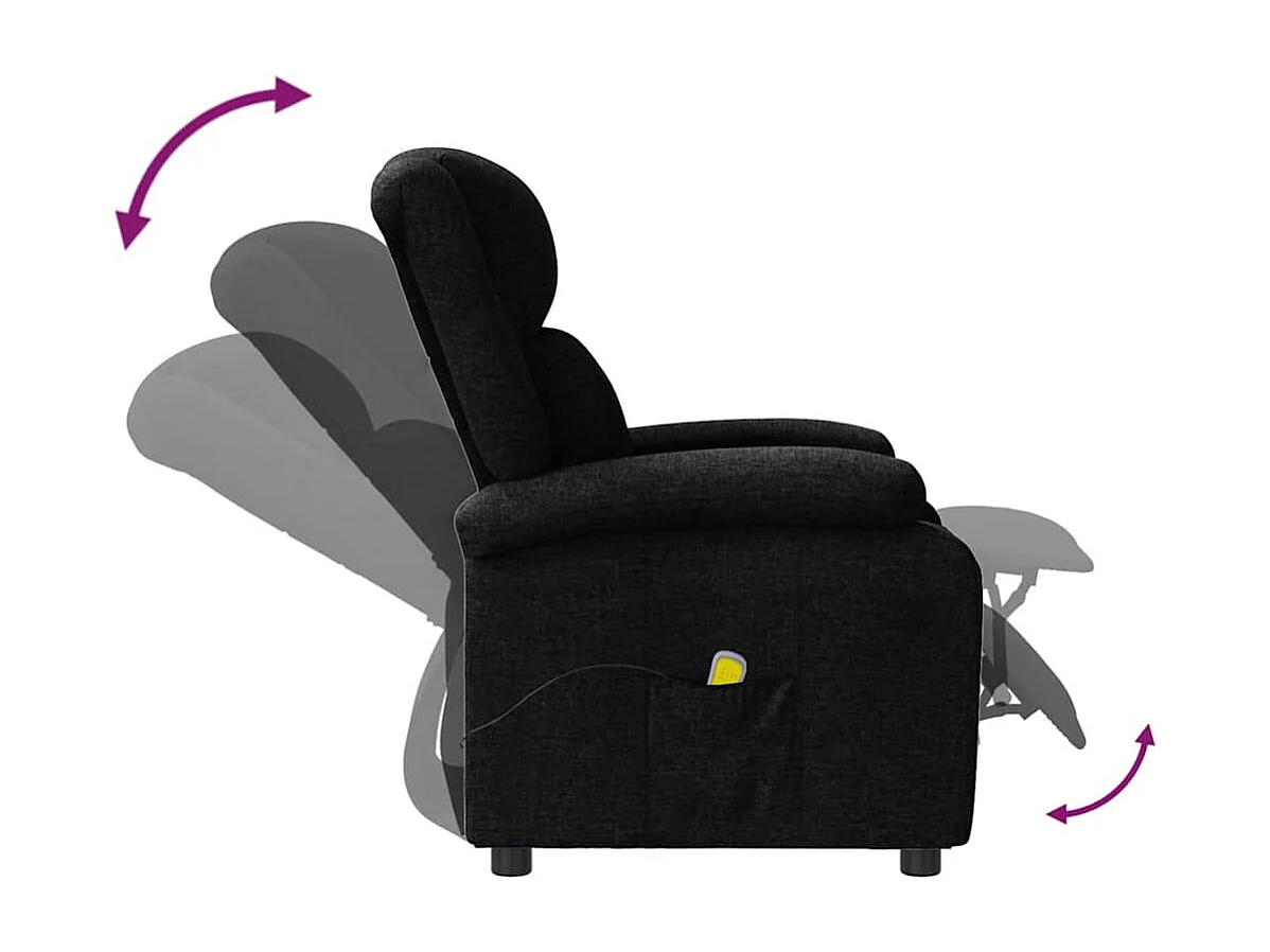 Fauteuil de massage Noir Tissu