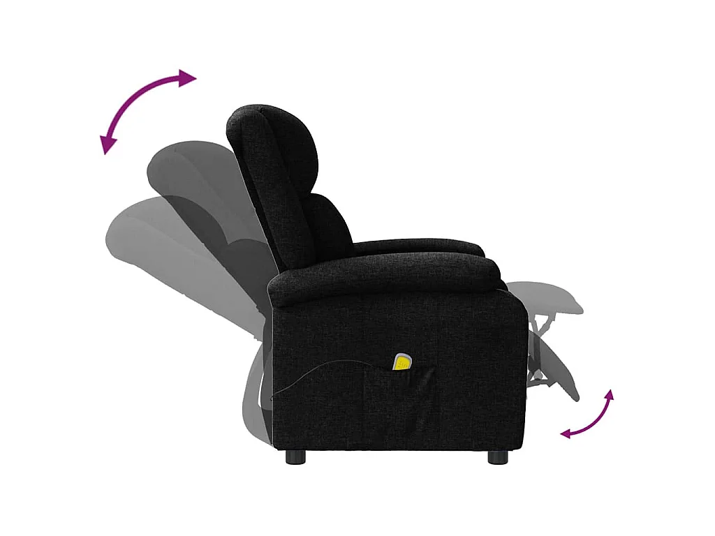 Fauteuil de massage Noir Tissu