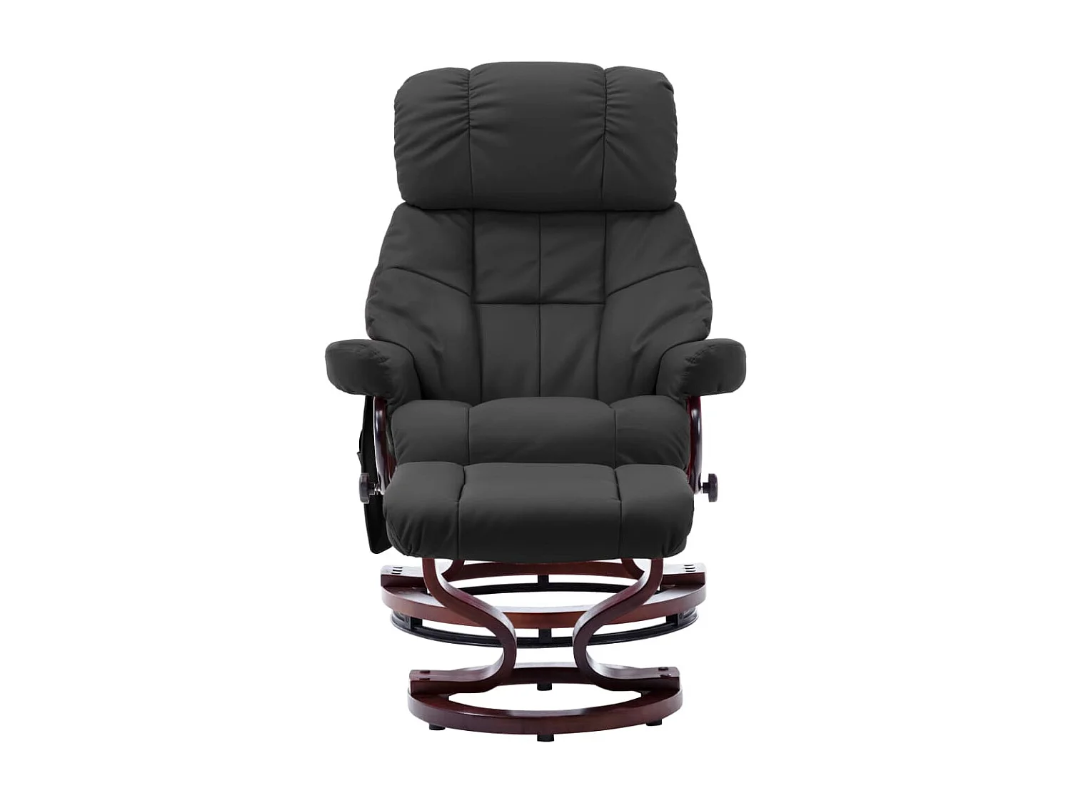 Poltrona Massaggi Reclinabile Grigia Similpelle e Legno Curvato