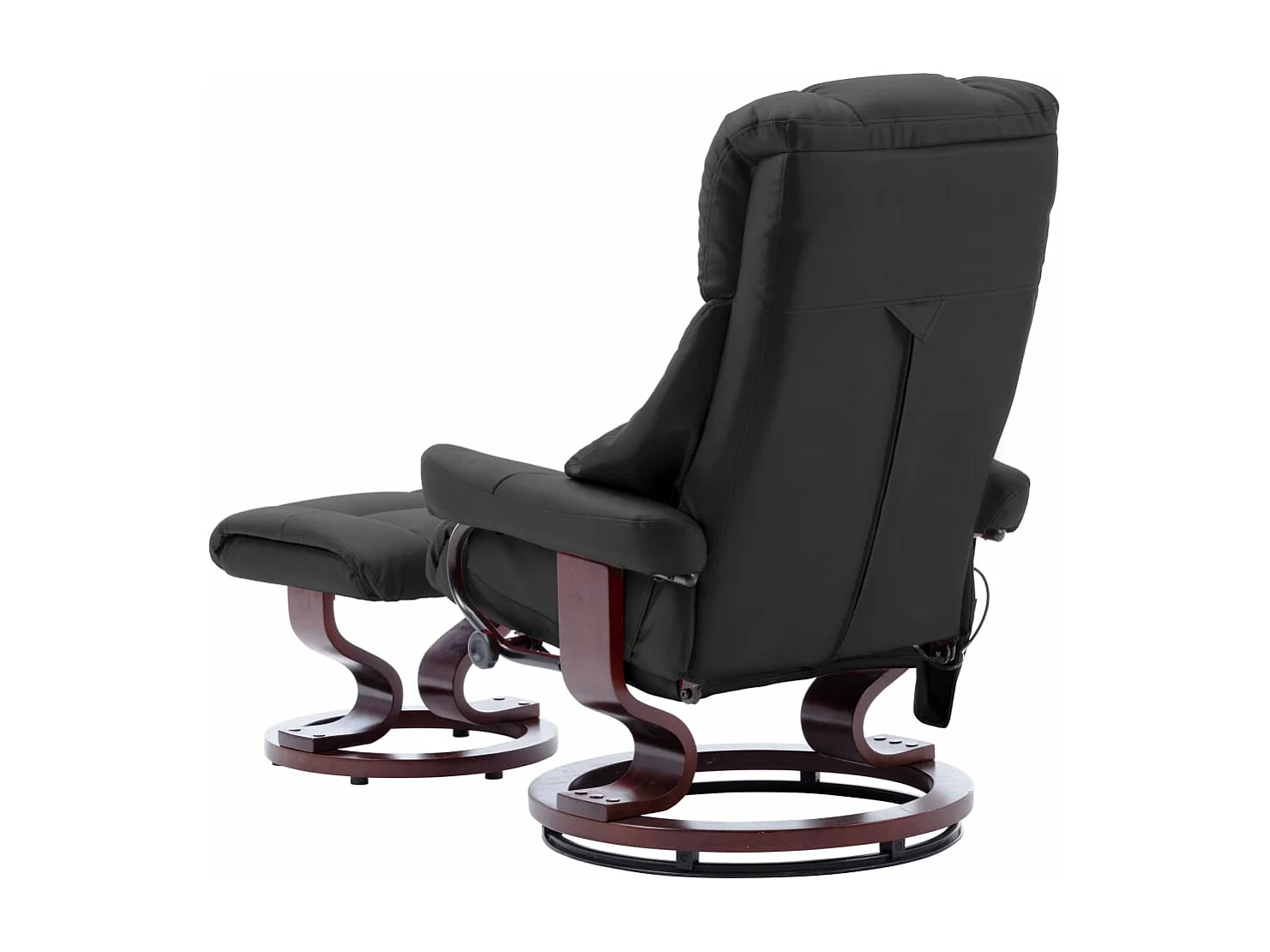 Poltrona Massaggi Reclinabile Grigia Similpelle e Legno Curvato