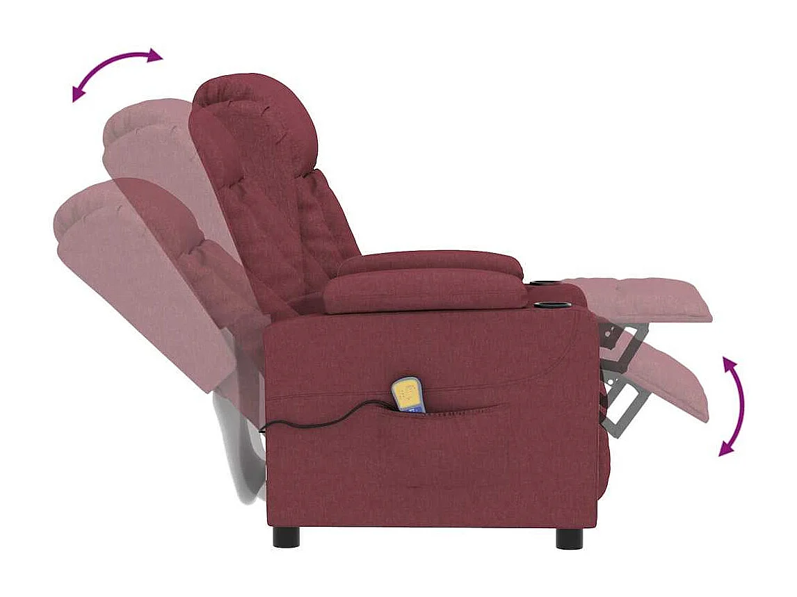 Massagesessel Weinrot Stoff