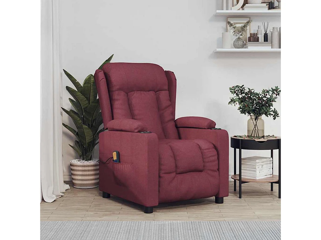 Fauteuil de massage Rouge bordeaux Tissu