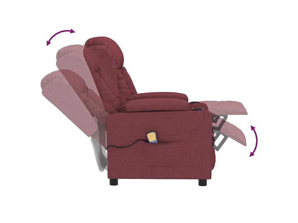 Fauteuil de massage Rouge bordeaux Tissu