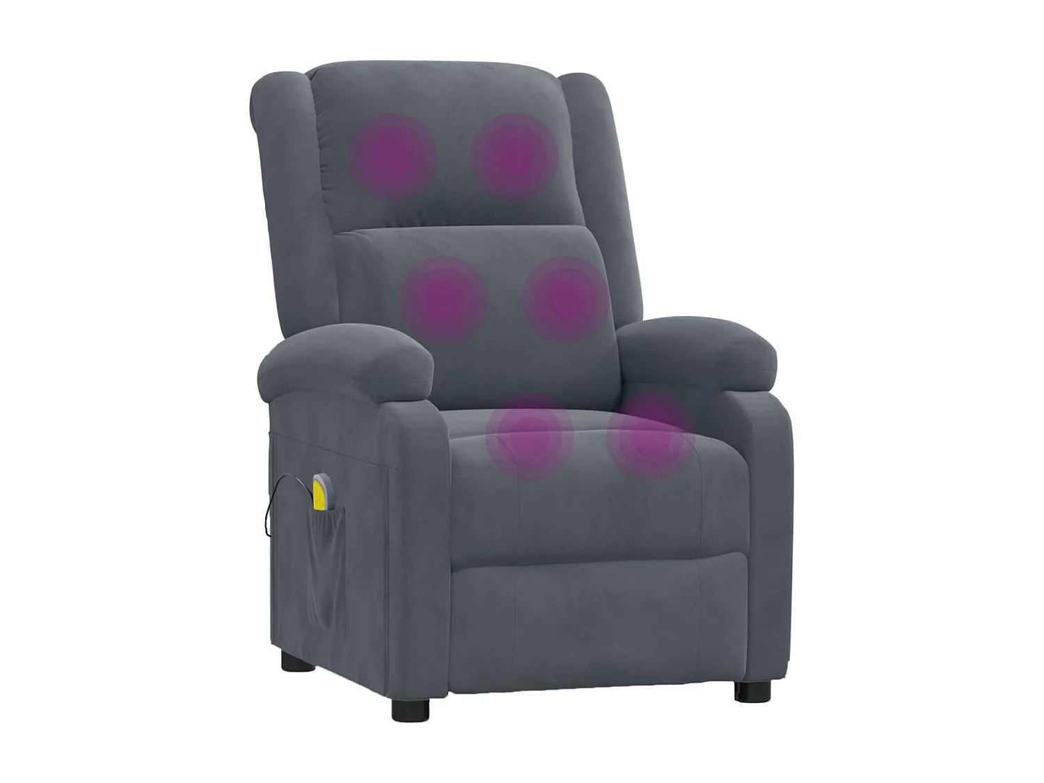 Fauteuil de massage Gris foncé velours