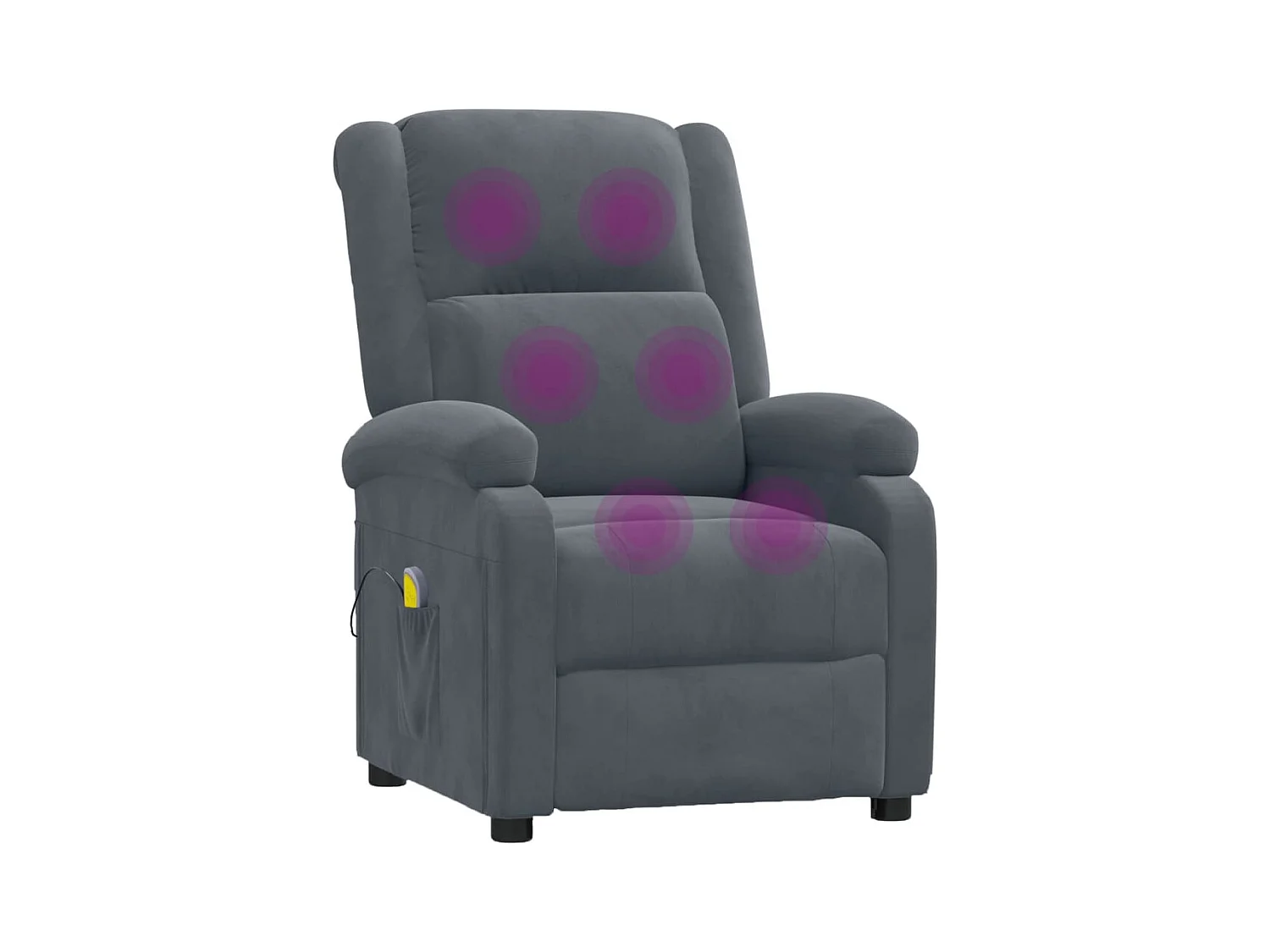 Massagestoel fluweel donkergrijs