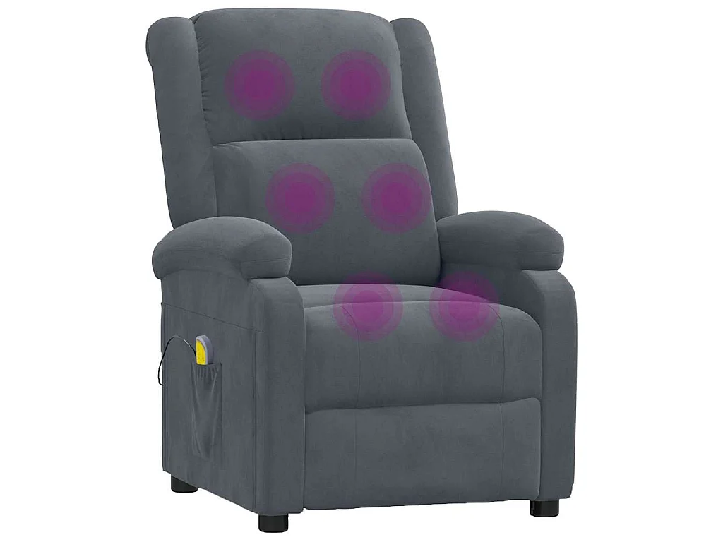 Massagesessel Dunkelgrau Samt