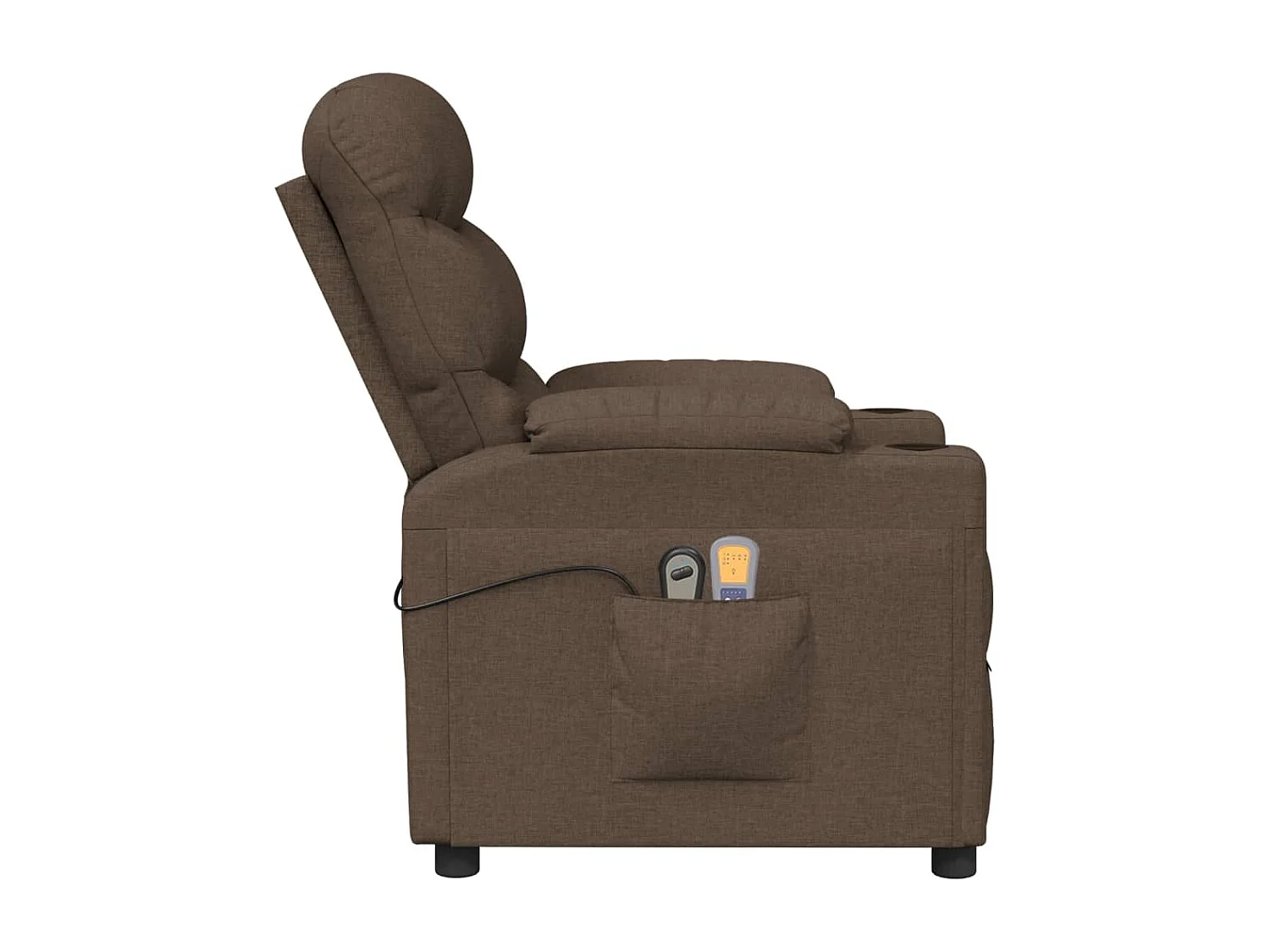 Fauteuil électrique de massage Marron Tissu