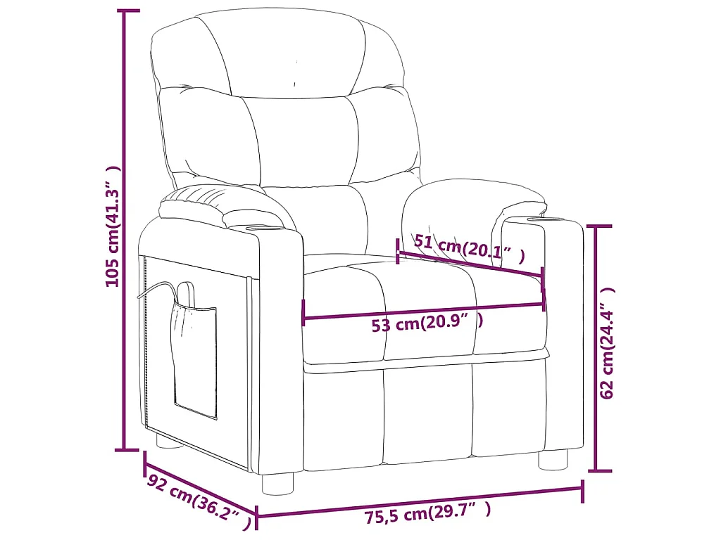 Poltrona Massaggiante Elettrica Marrone in Tessuto