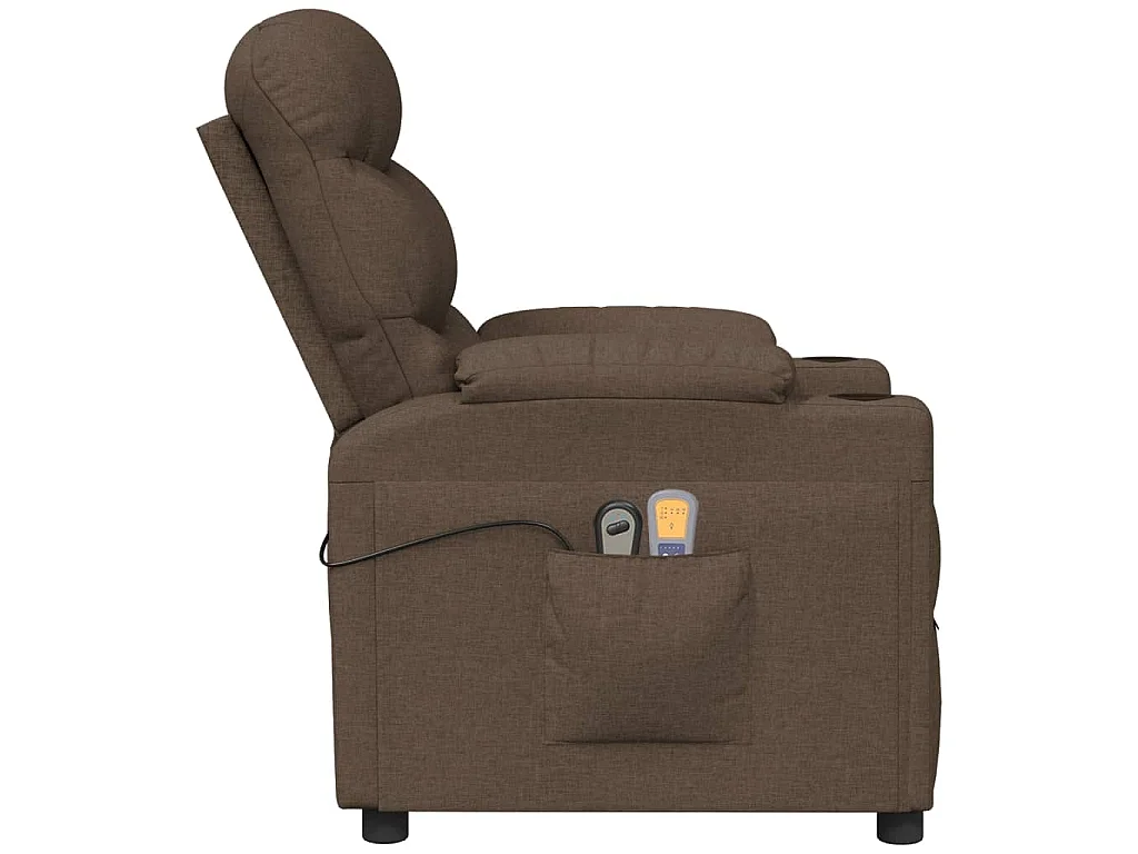 Poltrona Massaggiante Elettrica Marrone in Tessuto
