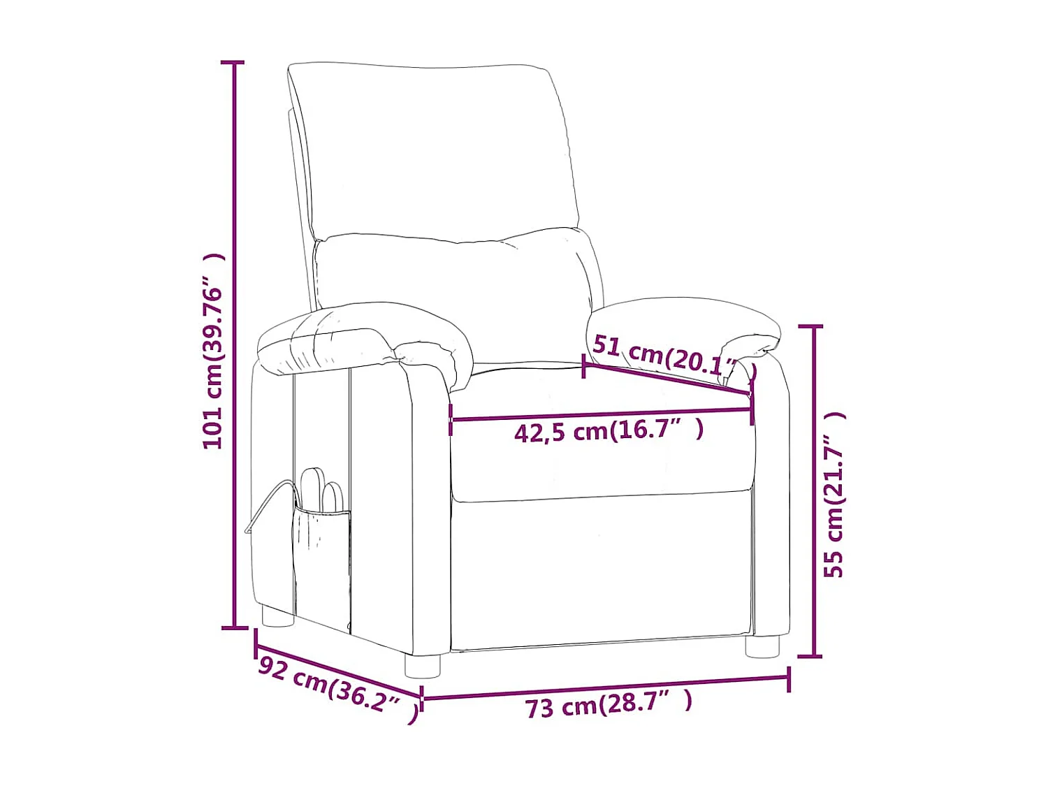 Fauteuil de massage Gris clair Tissu