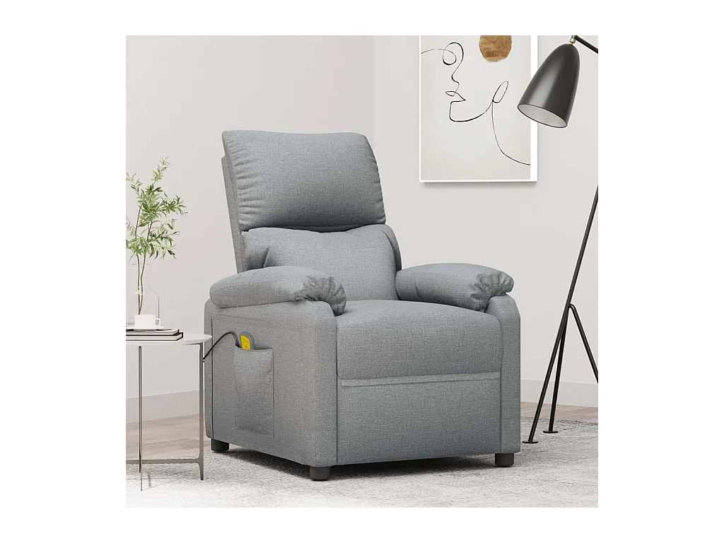 Fauteuil de massage Gris clair Tissu