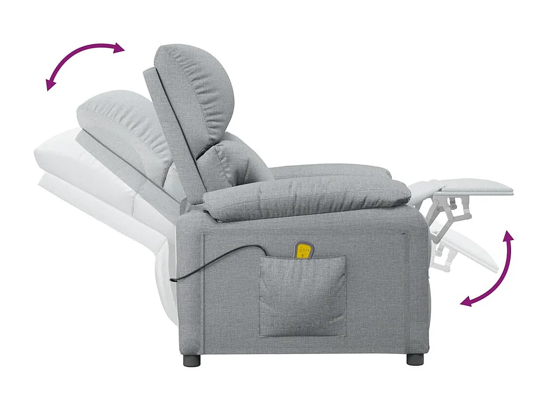 Fauteuil de massage Gris clair Tissu