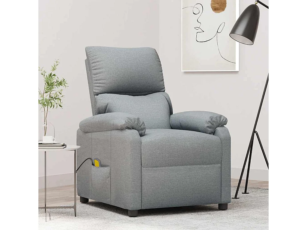 Massagestoel stof lichtgrijs