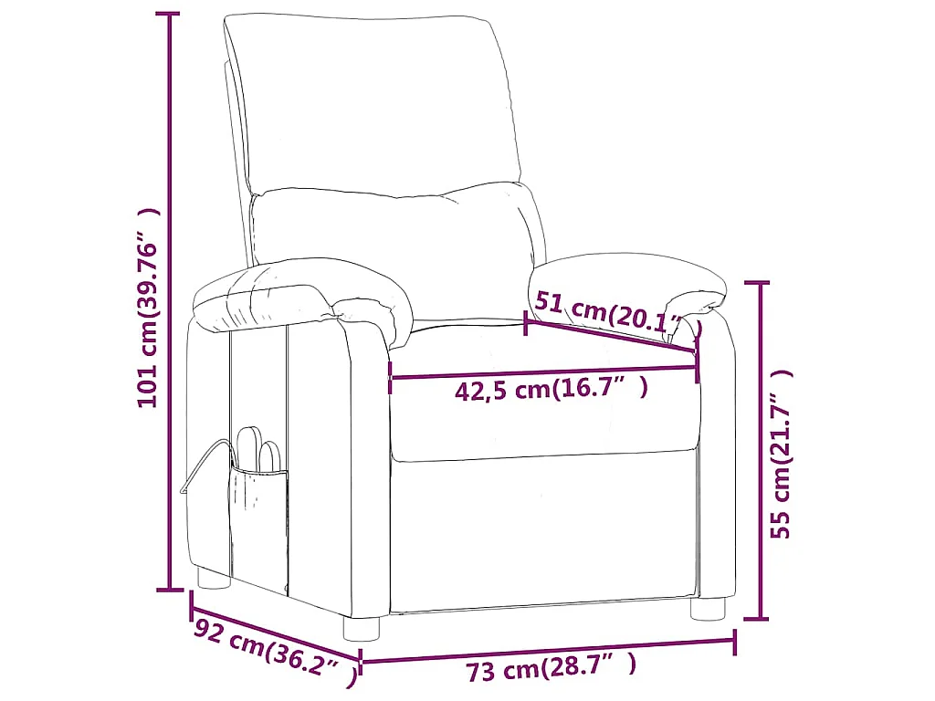 Massagestoel stof lichtgrijs