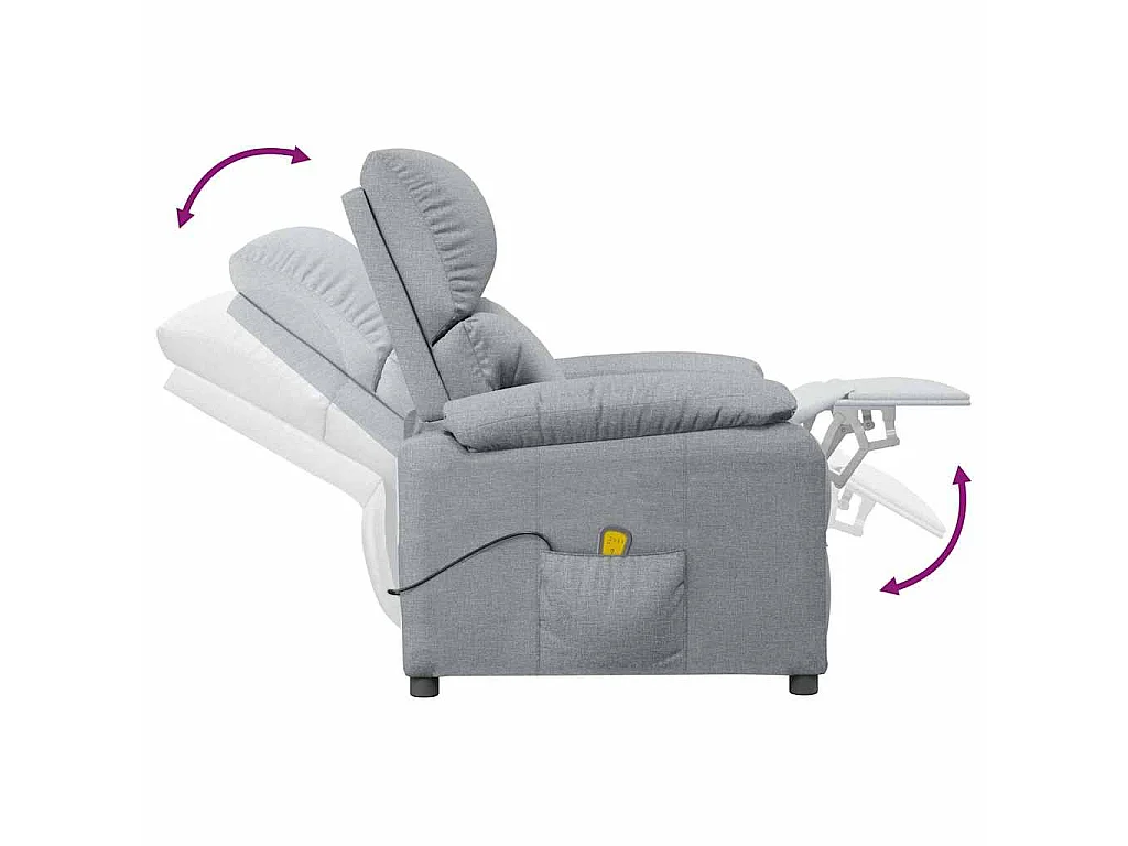 Fauteuil de massage Gris clair Tissu